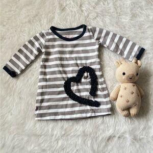 Ruffle Butts Gray and White Striped Tunic